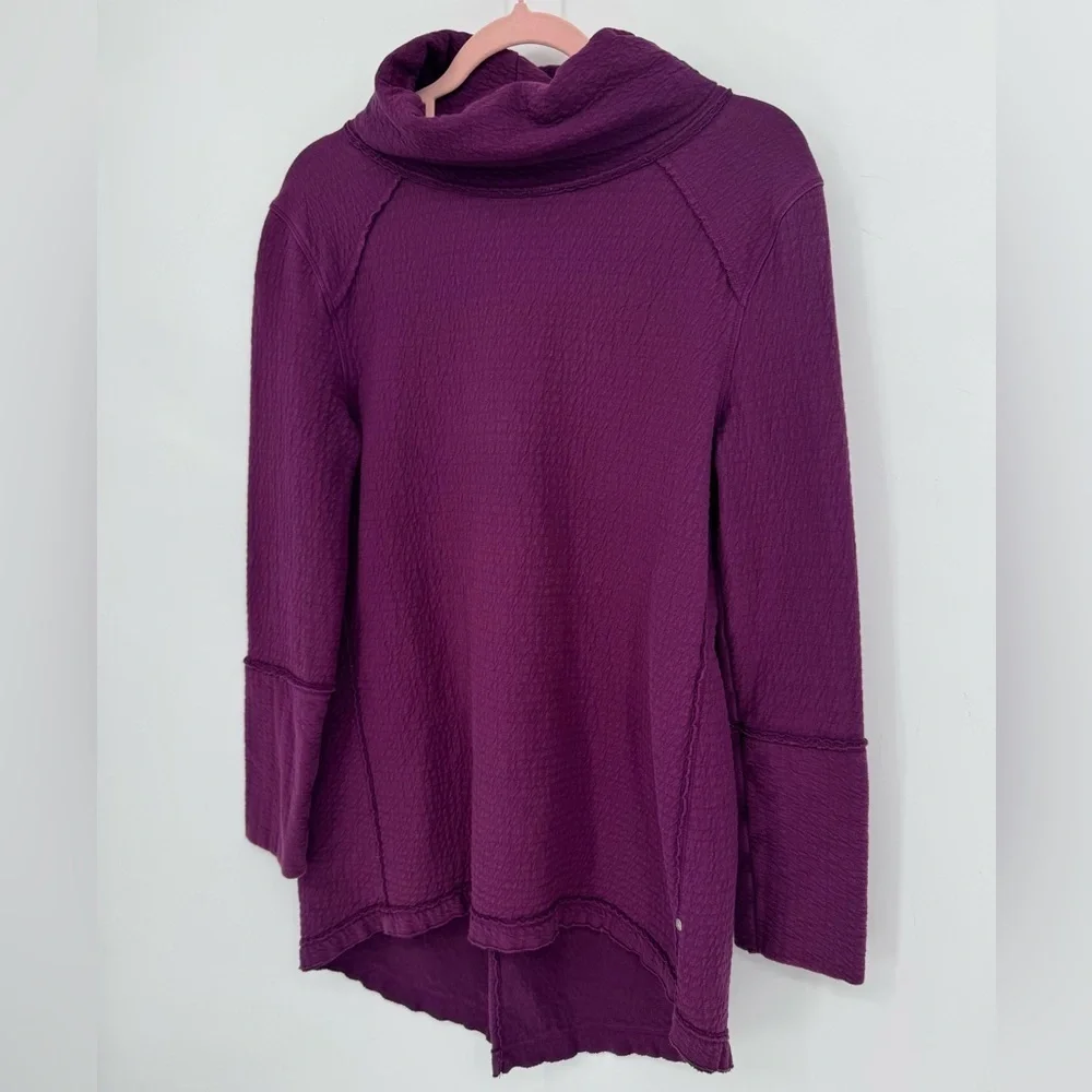 Neon Buddha Women's Rich Plum Oversized Cowl Neck Sweater Boho Chic Size Medium